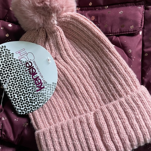 BNWT Girls Hooded Winter Coat With Hat Size XL - Picture 5 of 6